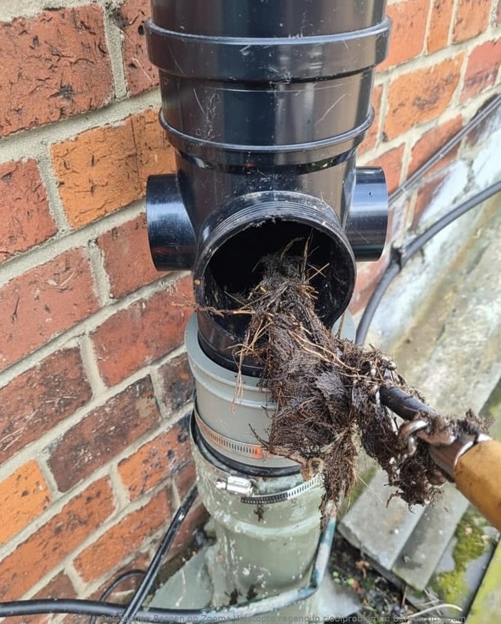 Verstopte regenpijp rioolproblemen Bergen op Zoom